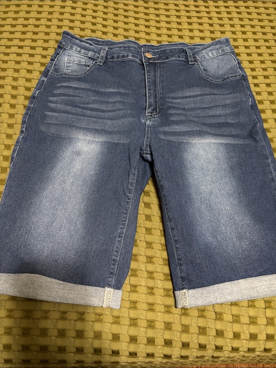 SHEIN Pants - Dark Wash Denim Bermuda Shorts